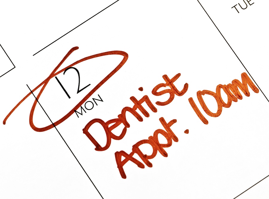 preventive dentistry appointment on calendar to keep mouth healthy and prevent oral health problems